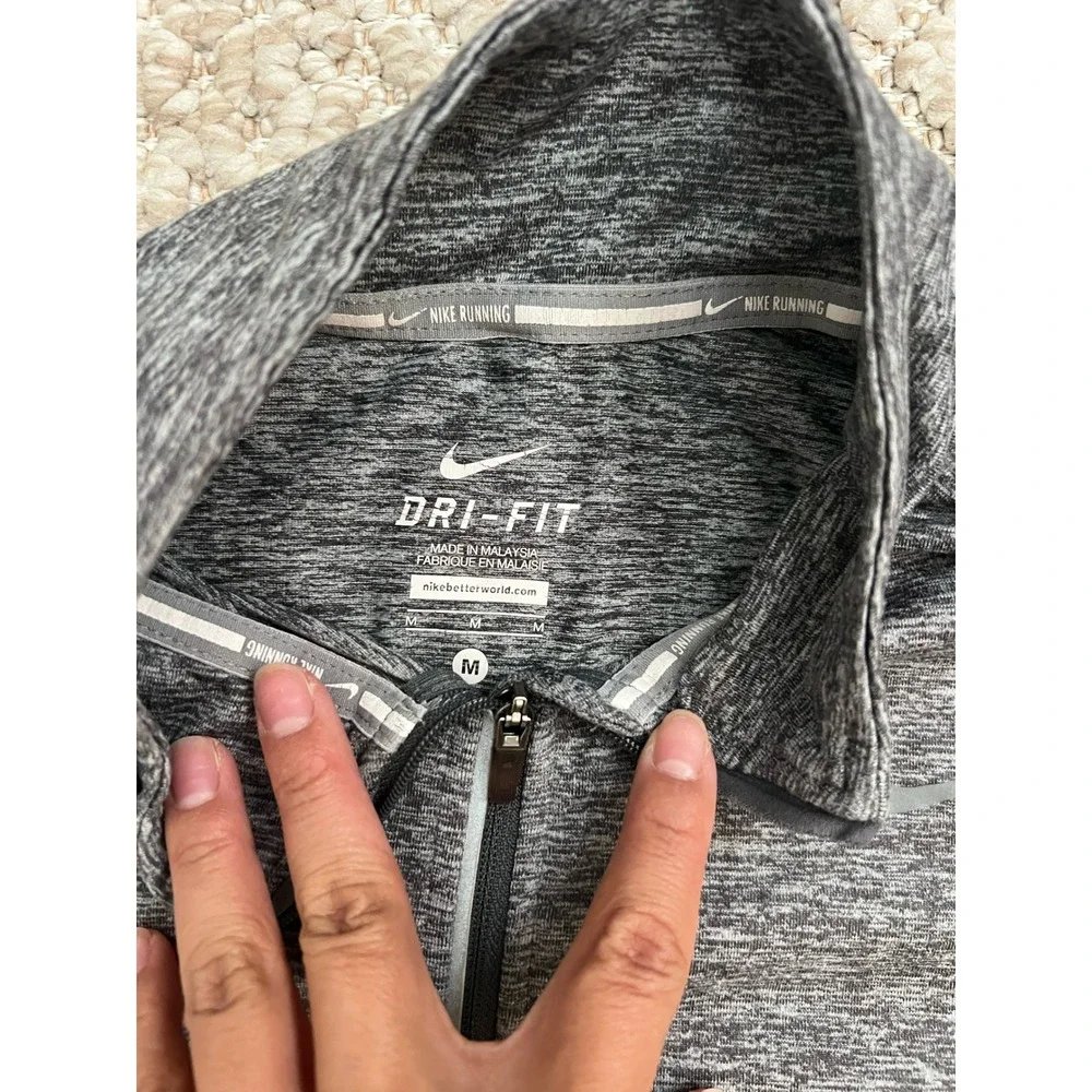 Nike Running Dri-FIT Womens Medium Gray Heather Quarter Zip Pullover Long Sleeve
